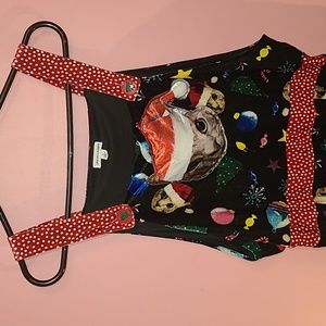 Women's Christmas Cat  Overalls